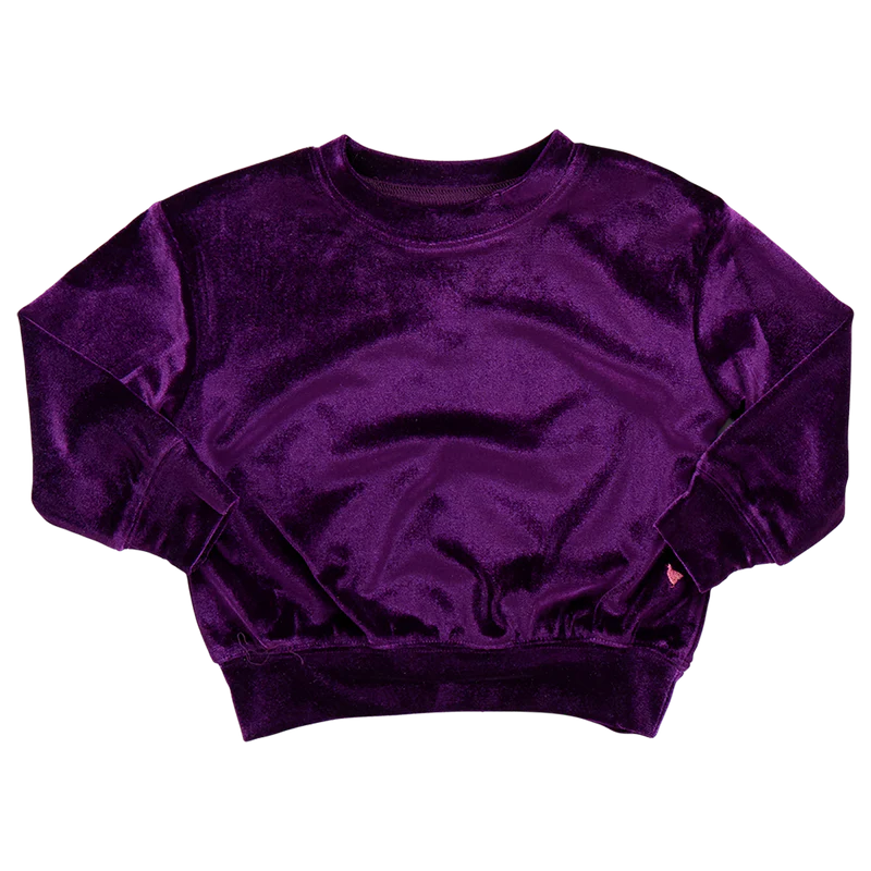 VELOUR SWEATSHIRT- PLUM