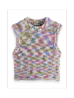 MULTI-COLORED MELANGE VEST