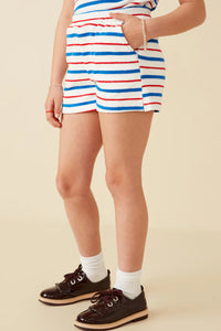 MULTI STRIPE TERRY SHORT