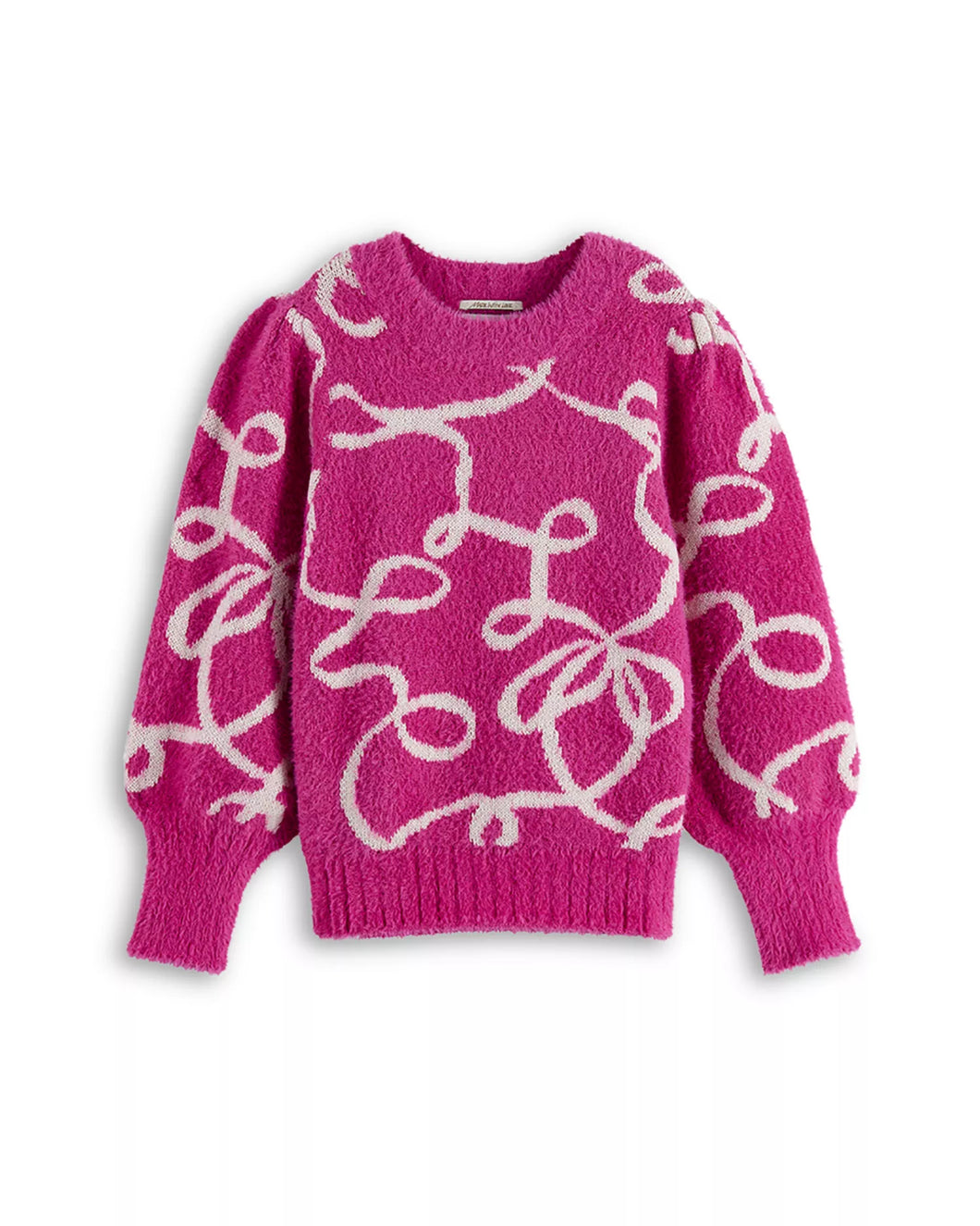 TURTLENECK INTARSIA GLITTER PULLOVER
