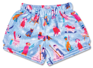 PLUSH PJ SHORTS - SKI DOG