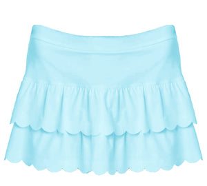 SCALLOPED SKORT- LT BLUE