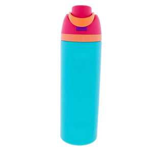 BLUE W PINK CAP WATER BOTTLE