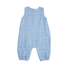 Load image into Gallery viewer, SLEEVELESS ROMPER- BLUE GRID