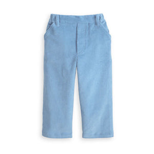 CORD FAUX ZIP PANT- BLUEBERRY