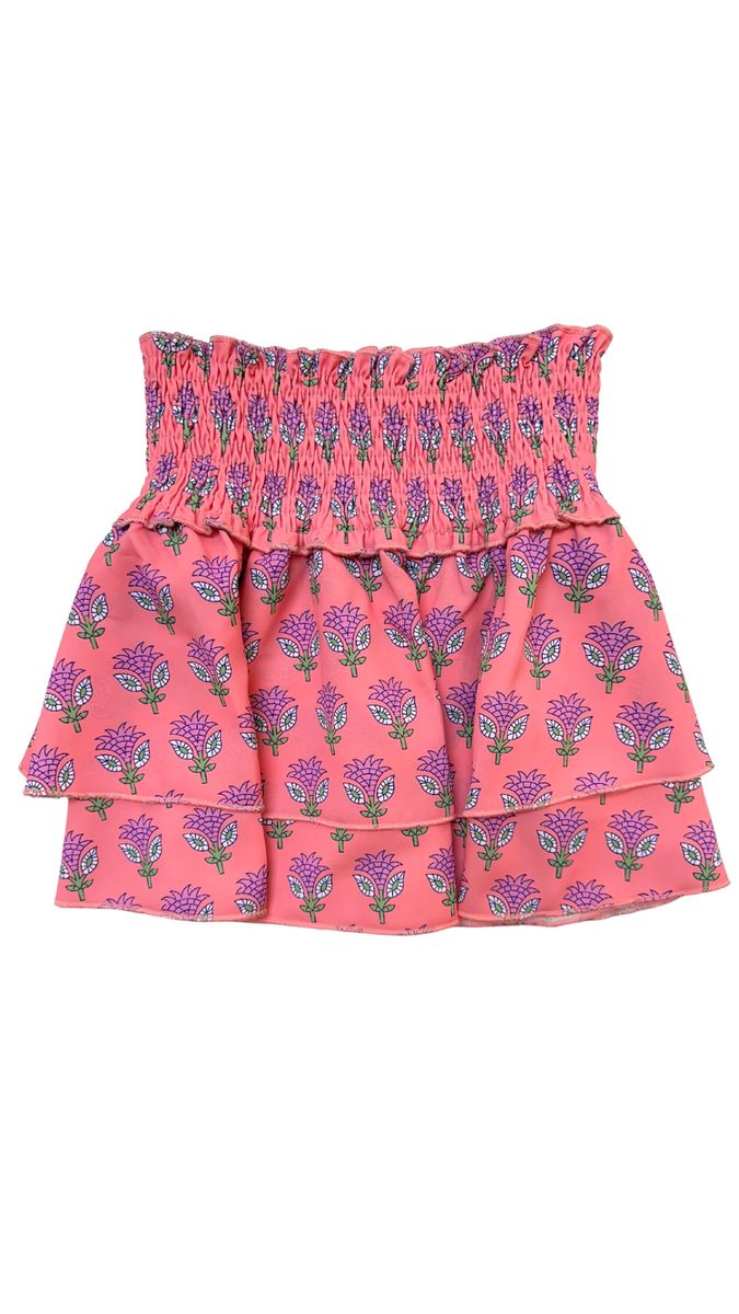 SCOTTIE SKIRT- CORAL BLOCK