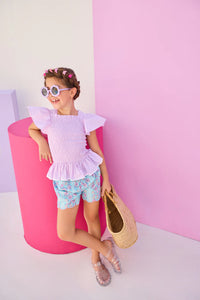 SCALLOP SHORTS- MARGUERITE FLORAL