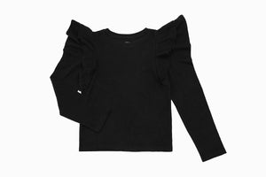 FLUTTER BLACK SWEATER