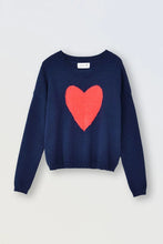 Load image into Gallery viewer, NAVY KNITTED HEART SWEATER