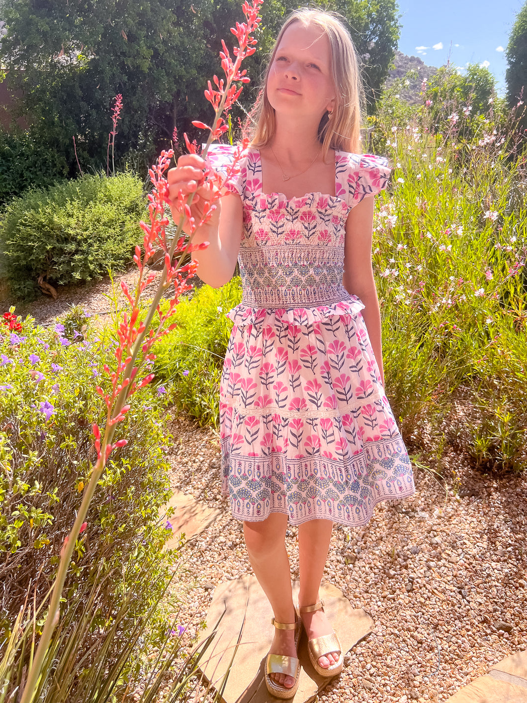 MANDY MIDI DRESS- FUCHSIA FLOWER