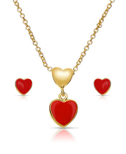 RED HEART PENDANT SET