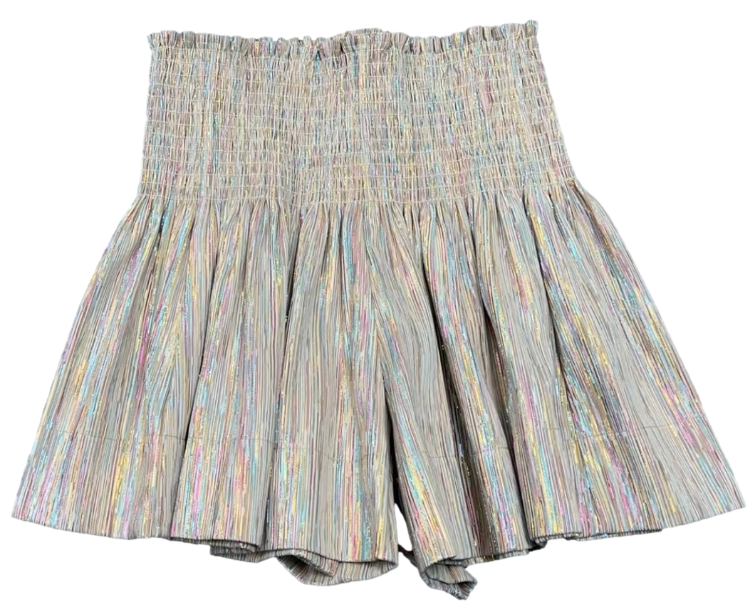 LEATHER SWING SHORT- RAINBOW