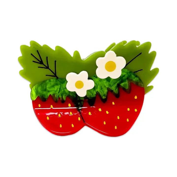 STRAWBERRIES & FLOWERS HAIR CLIP