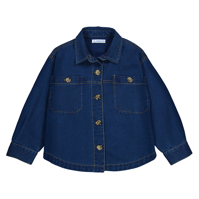 FLOWY DENIM OVERSHIRT- DARK