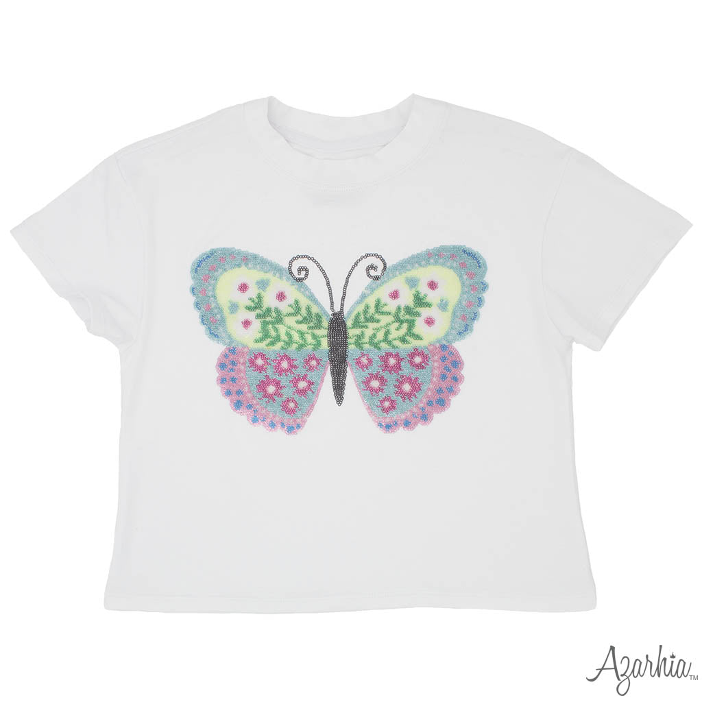 SEQUIN BUTTERFLY BOXY TEE