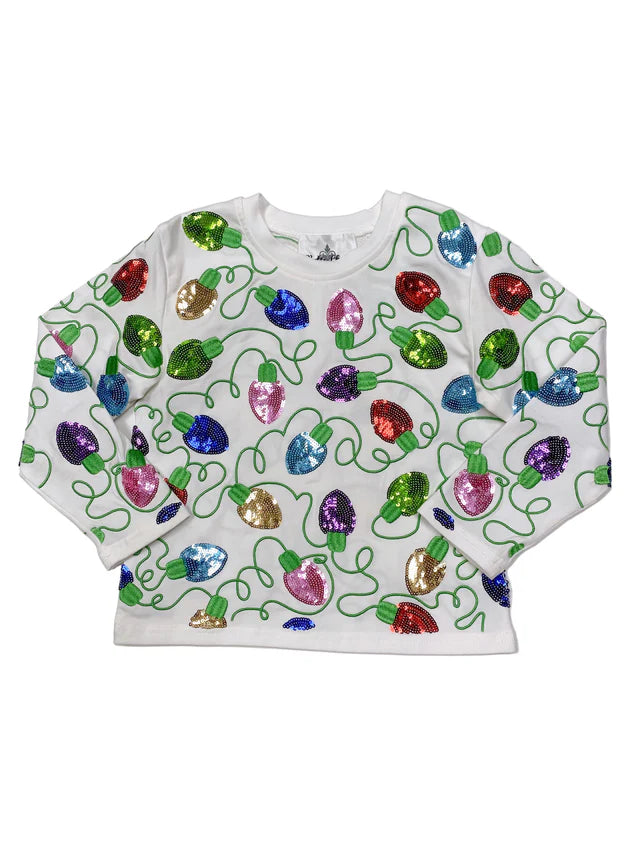 CHRISTMAS LIGHT TOP - WHITE