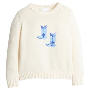 INTARSIA SWEATER- BLUE BOOTS