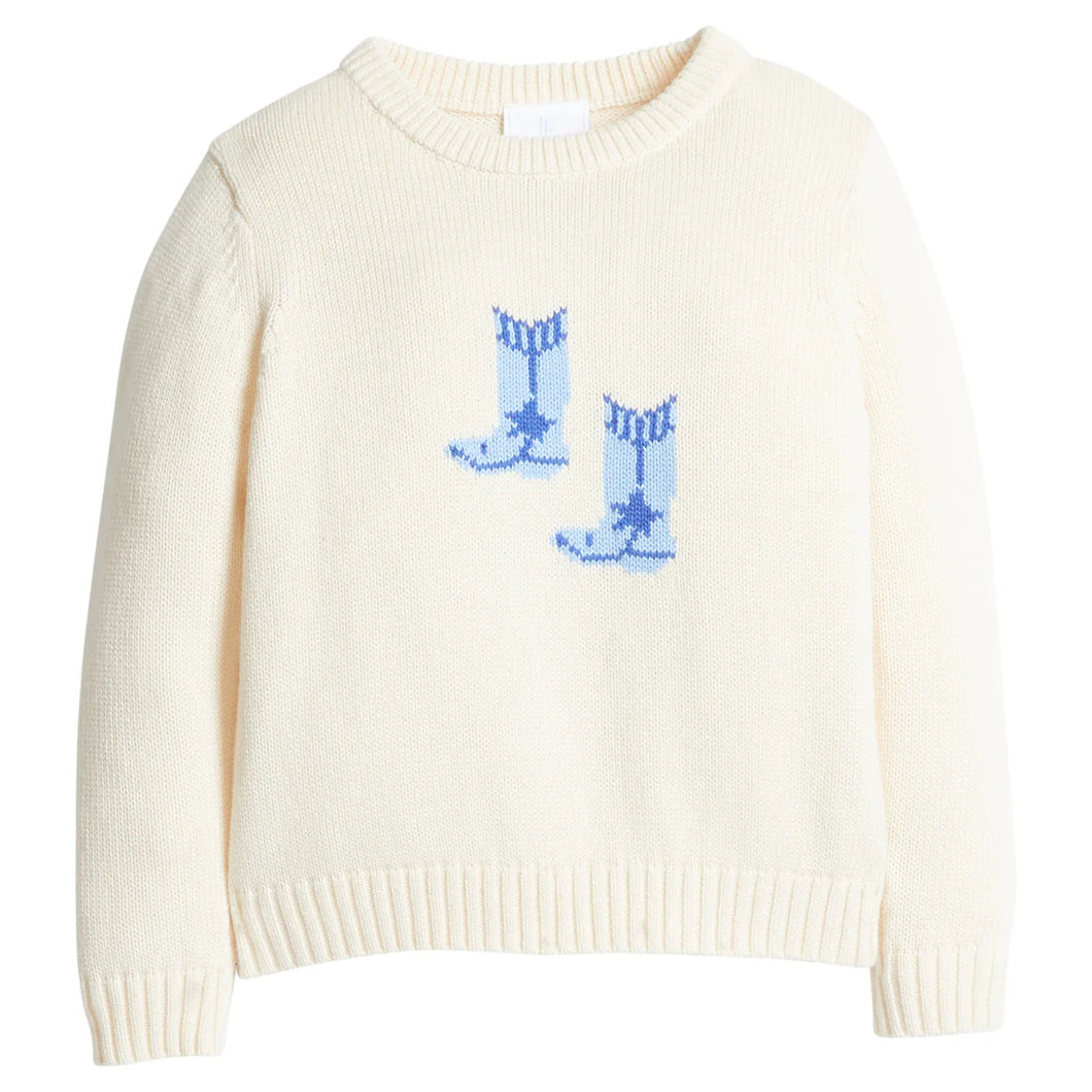 INTARSIA SWEATER- BLUE BOOTS