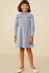 SUEDE POCKET COLLARED DRESS