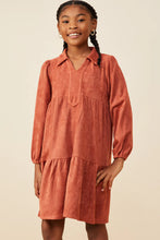 Load image into Gallery viewer, OPEN COLLAR SWING DRESS- RUST