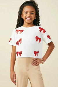 SEQUIN BOW TEE