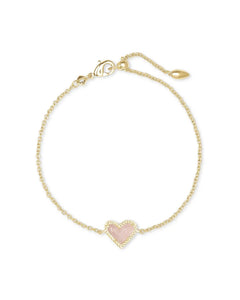 ARI HEART BRACELET- ROSE QUARTZ