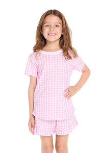 PINKY GINGHAM TEE