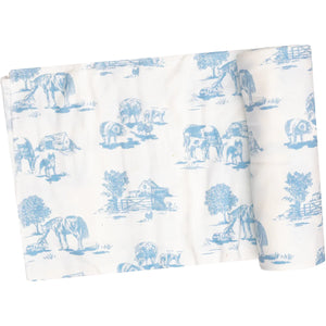 BLUE FARM TOILE SWADDLE