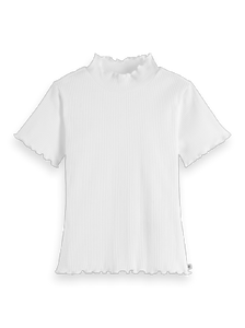 MOCK NECK SS T-SHIRT - WHITE