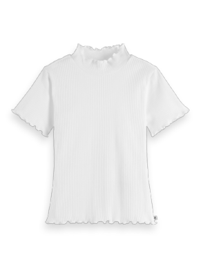 MOCK NECK SS T-SHIRT - WHITE