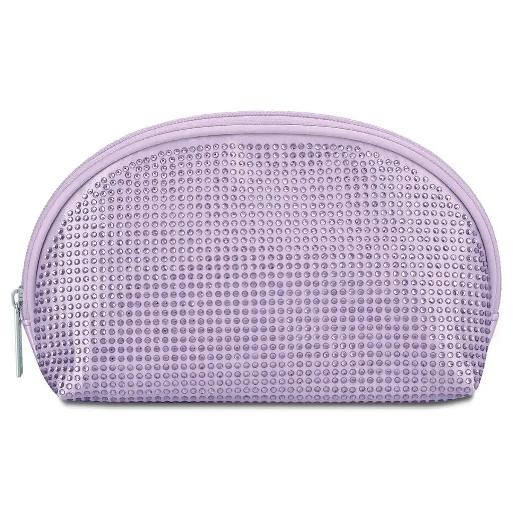 LAVENDER RHINESTONE COSMETIC BAG