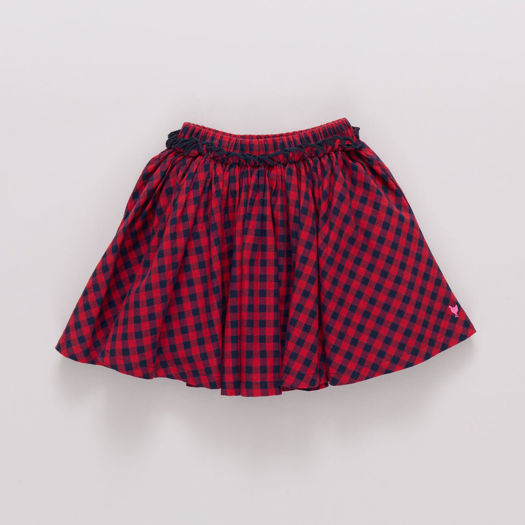 GIANNA SKIRT- RED BLUE CHECK
