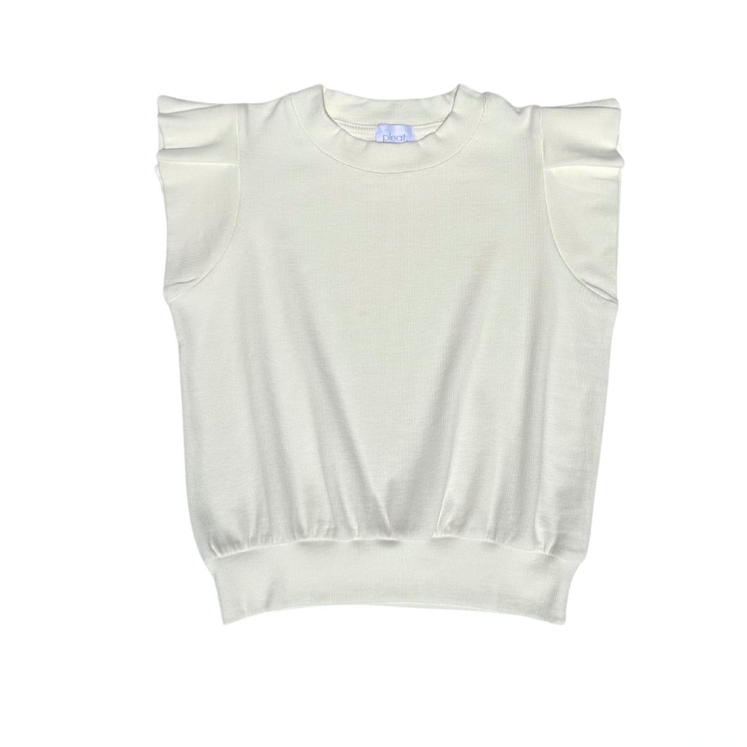 OLIVIA KNIT TOP- WHITE