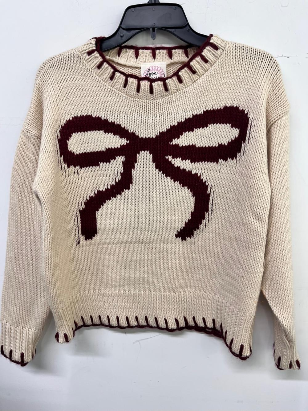 BURGUNDY BOW SWEATER
