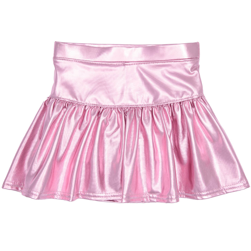 METALLIC SKORT- LT PINK