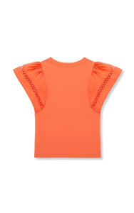 CORAL FLUTTER SLV TOP