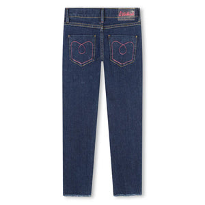 BEDAZZLED DENIM TROUSERS