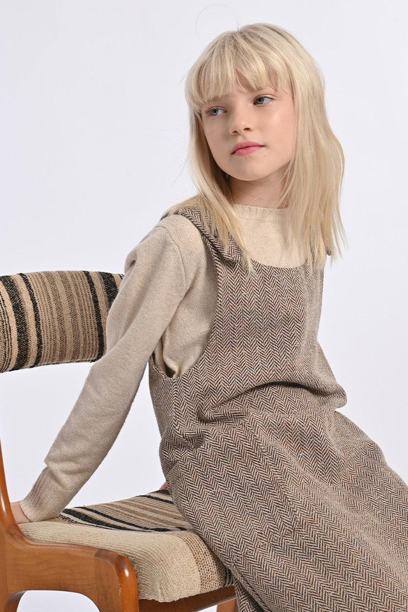 FLUFFY KNIT SWEATER- BEIGE