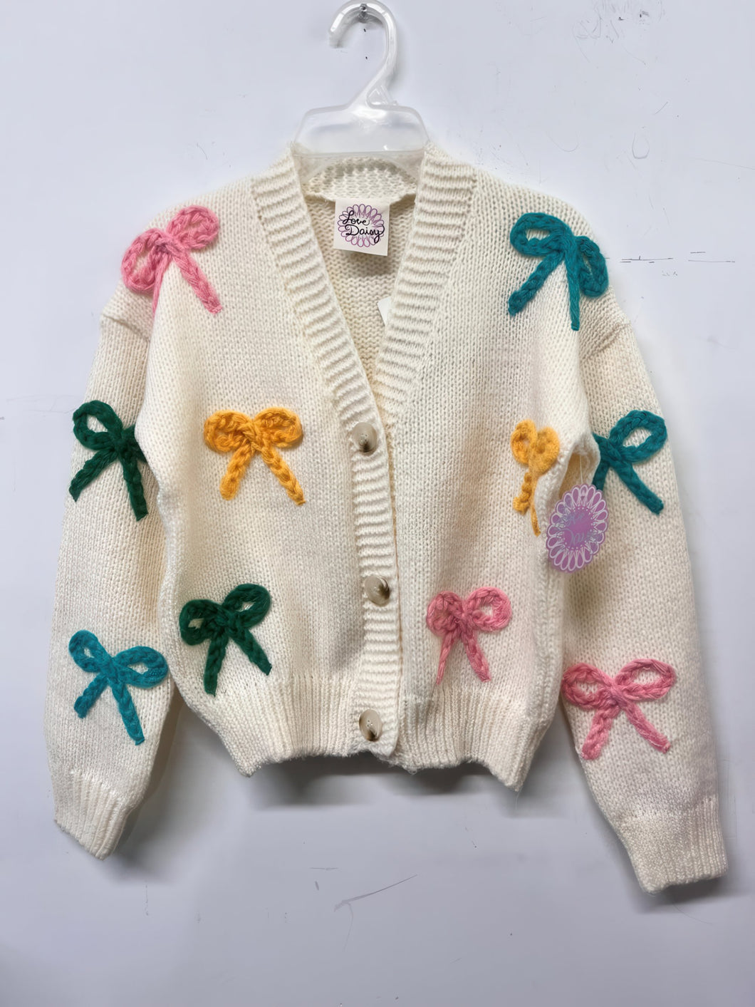 CHUNKY RAINBOW BOW CARDI