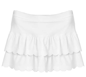 SCALLOPED SKORT- WHITE