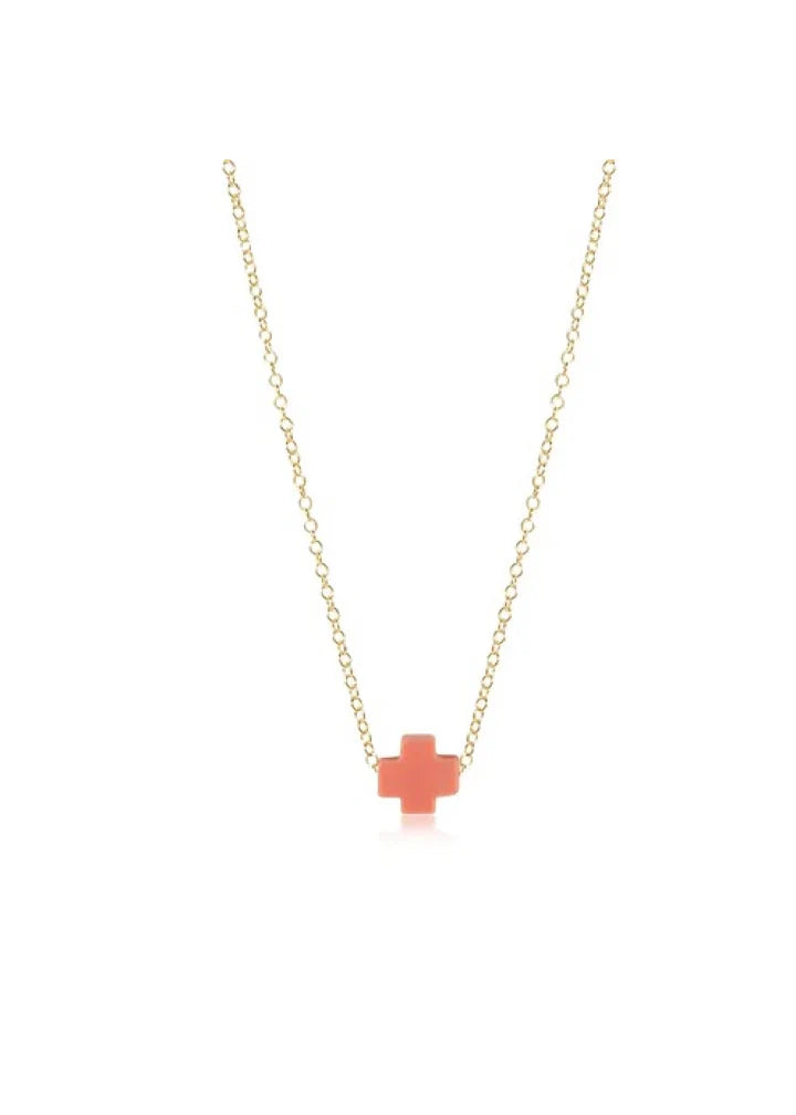 CROSS NECKLACE- CORAL