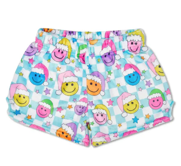 PLUSH PJ SHORTS - HAPPY SANTA