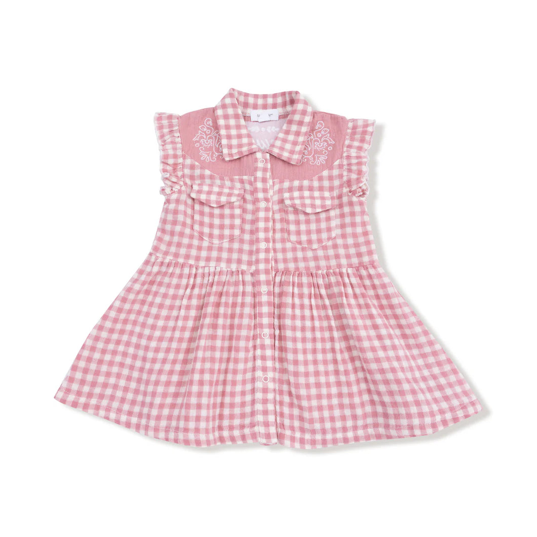 ROSE PINK PLAID DRESS