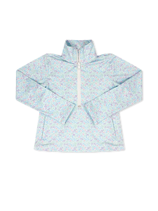 HEATHER HALF ZIP- FLORAL