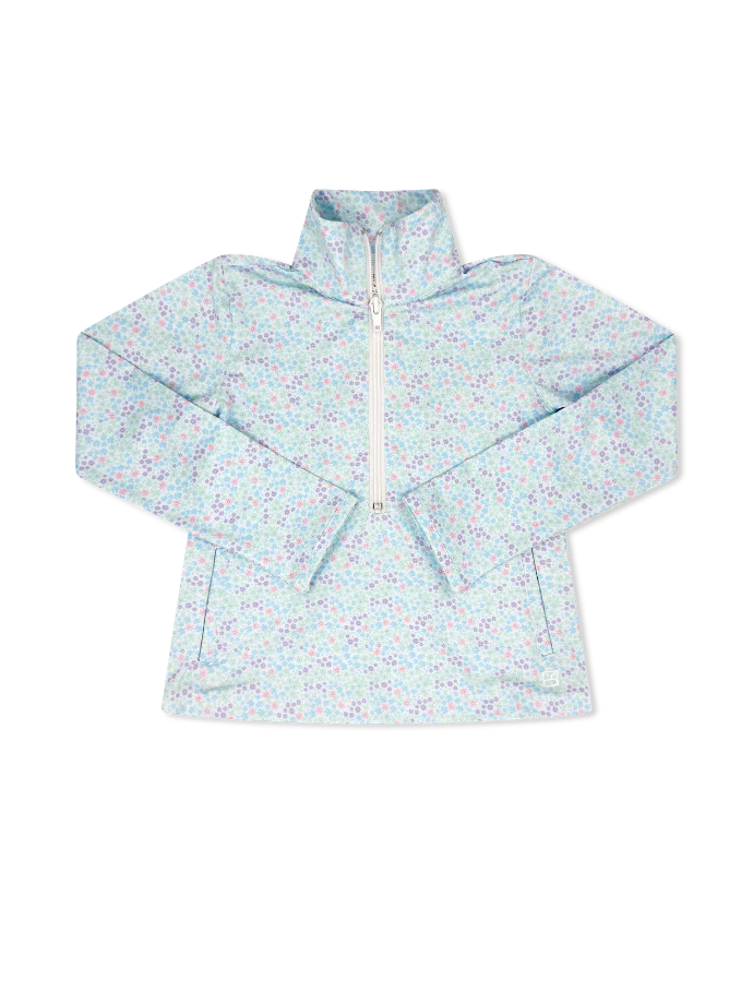 HEATHER HALF ZIP- FLORAL
