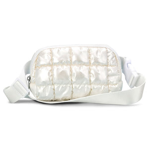 PEARL WHITE SHINY BELT BAG