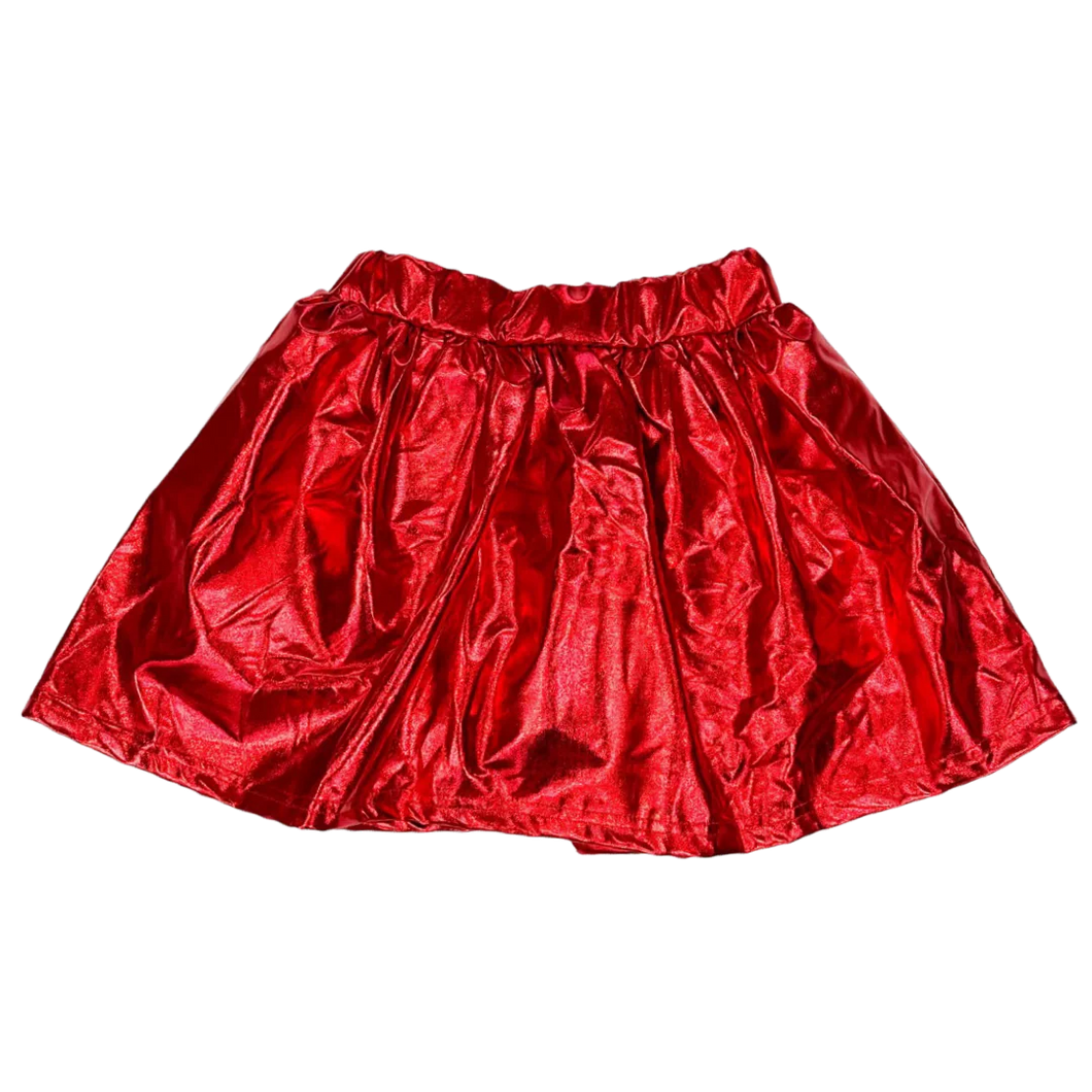 METALLIC RED SKORT