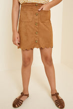Load image into Gallery viewer, SCALLOP SUEDE SKIRT