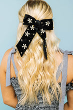 Load image into Gallery viewer, BLACK ZINNIA VELVET BOW