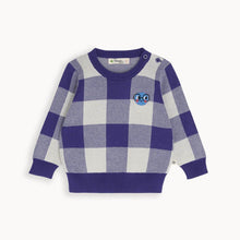 Load image into Gallery viewer, BLUE CHECK JACQUARD SWEATER